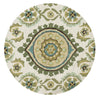 Loloi Francesca FC-24 Ivory / Aqua Area Rug aerial 3 x 3 round