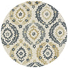 Loloi Francesca FC-26 Ivory / Graphite Area Rug aerial 3 x 3 round