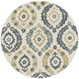 Loloi Francesca FC-26 Ivory / Graphite Area Rug aerial 3 x 3 round