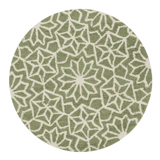 Loloi Francesca FC-30 Green Area Rug aerial 3 x 3 round