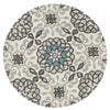 Loloi Francesca FC-31 Ivory/Metal Area Rug aerial 3 x 3 round
