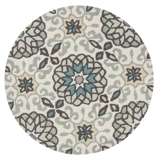Loloi Francesca FC-31 Ivory/Metal Area Rug aerial 3 x 3 round
