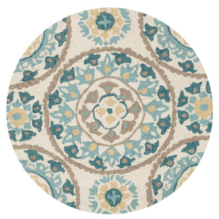 Loloi Francesca FC-38 Ivory / Beige Area Rug aerial 3 x 3 round