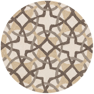 Loloi Francesca FC-42 Ivory / Brown Area Rug aerial 3 x 3 round