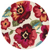Loloi Francesca FC-44 Ivory / Fuchsia Area Rug aerial 3 x 3 round