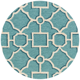 Loloi Francesca FC-48 Aqua / Beige Area Rug aerial 3 x 3 round