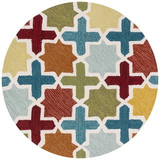 Loloi Francesca FC-49 Red / Multi Area Rug aerial 3 x 3 round