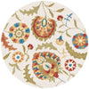 Loloi Francesca FC-52 Ivory / Spice Area Rug aerial 3 x 3 round