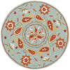 Loloi Francesca FC-53 Aqua / Spice Area Rug aerial 3 x 3 round