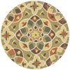 Loloi Francesca FC-55 Green / Spice Area Rug aerial 3 x 3 round