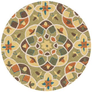 Loloi Francesca FC-55 Green / Spice Area Rug aerial 3 x 3 round