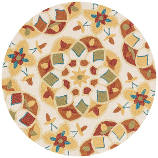 Loloi Francesca FC-55 Ivory / Spice Area Rug aerial 3 x 3 round