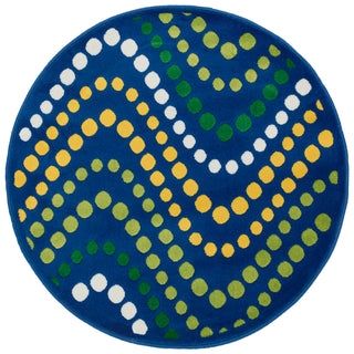 Loloi Gracie HGE02 Blue / Multi Area Rug aerial 3 x 3 round