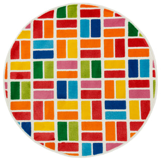 Loloi Gracie HGE04 Ivory / Multi Area Rug aerial 3 x 3 round