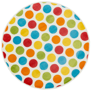 Loloi Gracie HGE06 Ivory / Multi Area Rug aerial 3 x 3 round