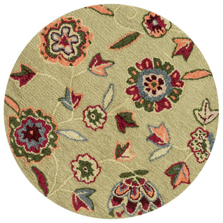Loloi Juliana JL-02 Green Area Rug aerial 3 x 3 round