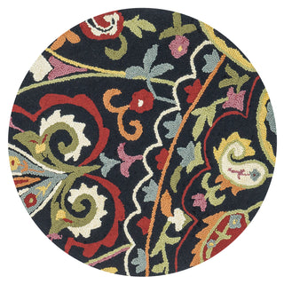Loloi Juliana JL-32 Black Area Rug aerial 3 x 3 round