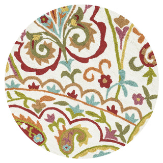 Loloi Juliana JL-32 Ivory Area Rug aerial 3 x 3 round