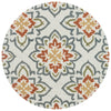 Loloi Juliana JL-35 Ivory / Rust Area Rug aerial 3 x 3 round