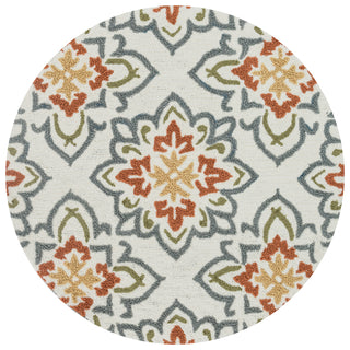 Loloi Juliana JL-35 Ivory / Rust Area Rug aerial 3 x 3 round
