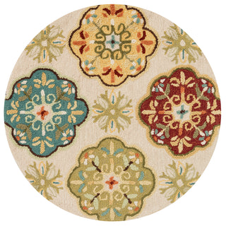 Loloi Olivia HOL03 Ivory / Sage Area Rug aerial 3 x 3 round