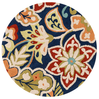 Loloi Olivia HOL05 Blue / Multi Area Rug aerial 3 x 3 round