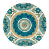 Loloi Olivia HOL07 Ivory / Aqua Area Rug aerial 3 x 3 round