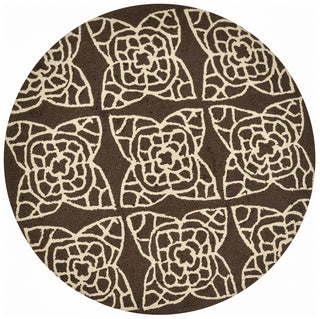 Loloi Summerton SRS05 Brown / Ivory Area Rug aerial 3 x 3 round