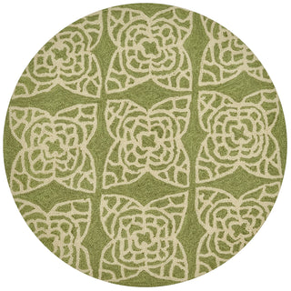 Loloi Summerton SRS05 Green / Ivory Area Rug aerial 3 x 3 round