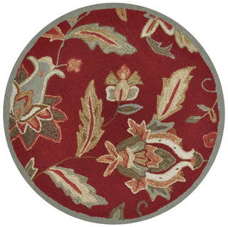 Loloi Summerton SRS07 Red Area Rug aerial 3 x 3 round