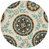 Loloi Summerton SRS08 Ivory / Teal Area Rug aerial 3 x 3 round