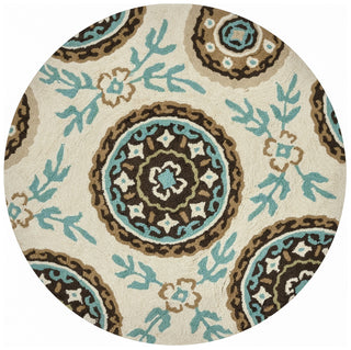 Loloi Summerton SRS08 Ivory / Teal Area Rug aerial 3 x 3 round