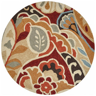 Loloi Summerton SRS09 Red / Multi Area Rug aerial 3 x 3 round