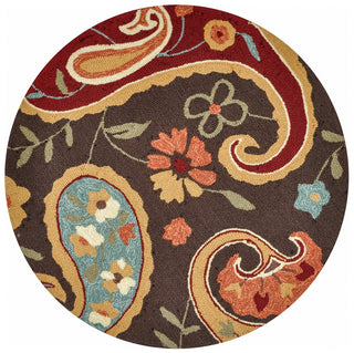 Loloi Summerton SRS12 Chocolate / Multi Area Rug aerial 3 x 3 round
