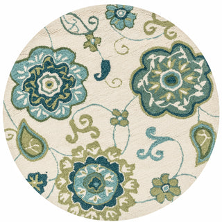 Loloi Summerton SRS24 Ivory / Aqua Area Rug aerial 3 x 3 round