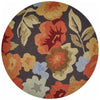 Loloi Summerton SSC02 Dark Brown / Floral Area Rug aerial 3 x 3 round