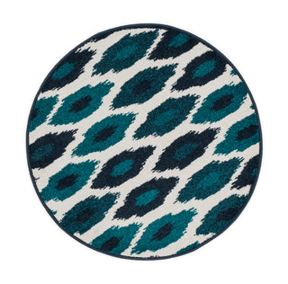 Loloi Terrace HTC03 Ivory / Peacock Area Rug aerial 3 x 3 rounds