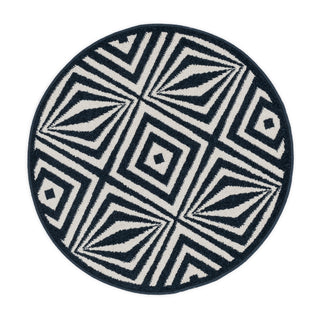 Loloi Terrace HTC04 Ivory / Navy Area Rug aerial 3 x 3 rounds