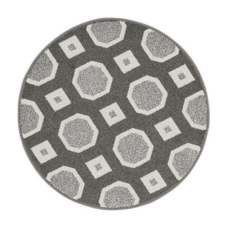 Loloi Terrace HTC07 Ivory / Grey Area Rug aerial 3 x 3 rounds