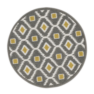 Loloi Terrace HTC08 Grey / Citron Area Rug aerial 3 x 3 rounds