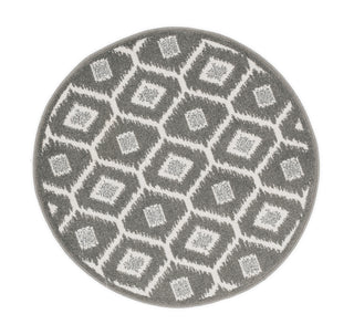 Loloi Terrace HTC08 Ivory / Grey Area Rug aerial 3 x 3 rounds