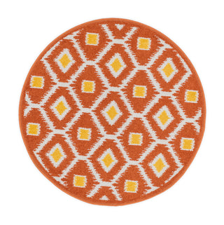 Loloi Terrace HTC08 Orange / Lemon Area Rug aerial 3 x 3 rounds