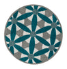 Loloi Terrace HTC15 Grey / Teal Area Rug aerial 3 x 3 rounds
