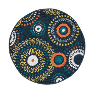 Loloi Terrace HTC18 Navy / Multi Area Rug aerial 3 x 3 rounds