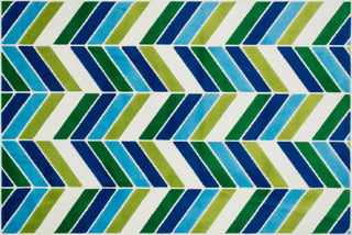 Loloi Gracie HGE01 Ivory / Blue Area Rug aerial 4-4 x 6-7