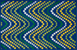 Loloi Gracie HGE02 Blue / Multi Area Rug aerial 4-4 x 6-7