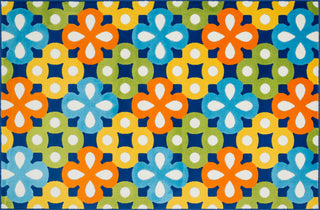 Loloi Gracie HGE05 Blue / Multi Area Rug aerial 4-4 x 6-7