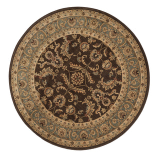 Loloi Stanley ST-11 Brown / Blue Area Rug aerial 5-2 x 5-2 rounds
