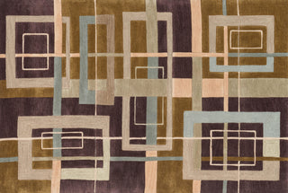 Loloi Abacus AC-05 Mocha / Multi Area Rug aerial 5 x 7-6
