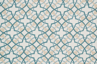 Loloi Francesca FC-42 Ivory / Teal Area Rug aerial 5 x 7-6